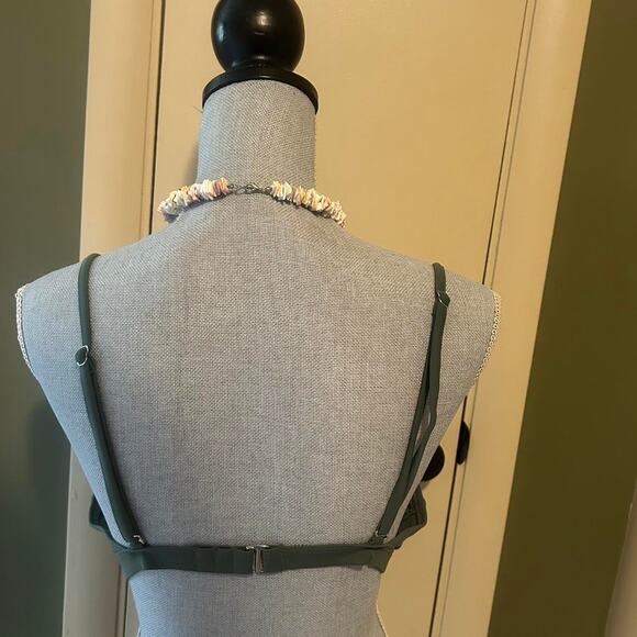 Green button up bathing suit top - Picture 4 of 5